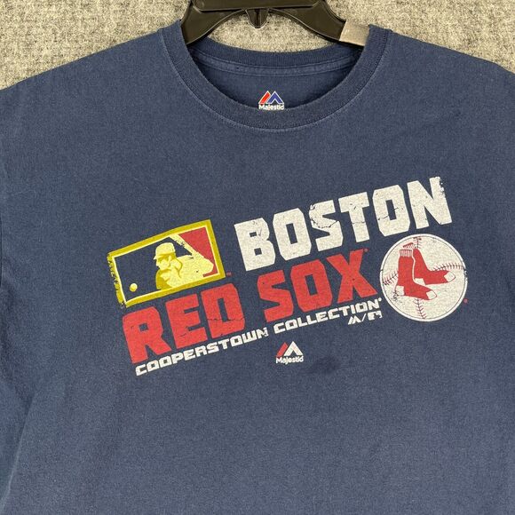 Boston Red Sox Shirt Mens Large Majestic Baseball MLB Cooperstown Collection‎ - Picture 2 of 8